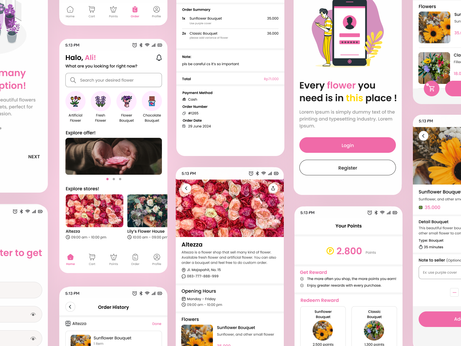fleuragift Full App Overview Mockup